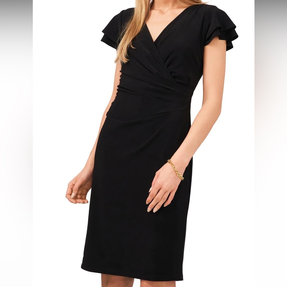 MSK Knit Cap Sleeves Sheath Dress
